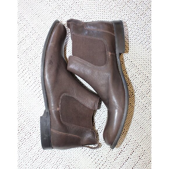 John Varvatos Chelsea Brown Leather Men Ankle boots Size 10M Made in US slip on - Picture 6 of 10